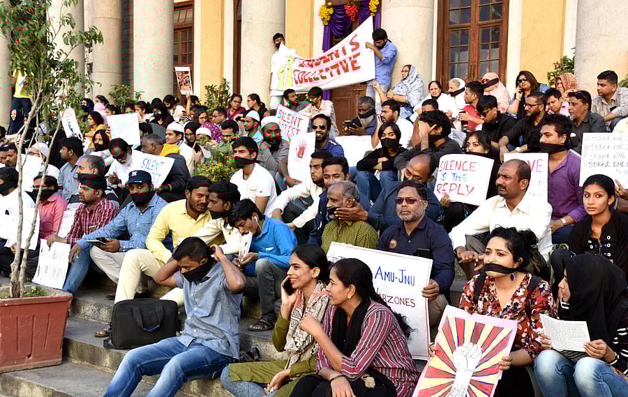 CAA protests in Bengaluru. (DH Photo)