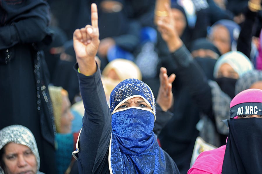 Hundreds of women protested against the Citizenship Amendment Act (CAA) and the National Register of Citizens (NRC) in the city over the past several weeks. DH FILE Photo/Pushkar V