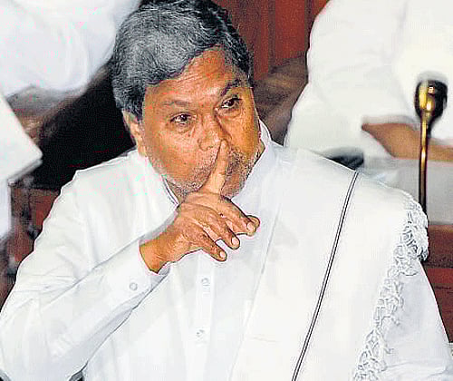 Siddaramaiah in the Assembly on Wednesday.