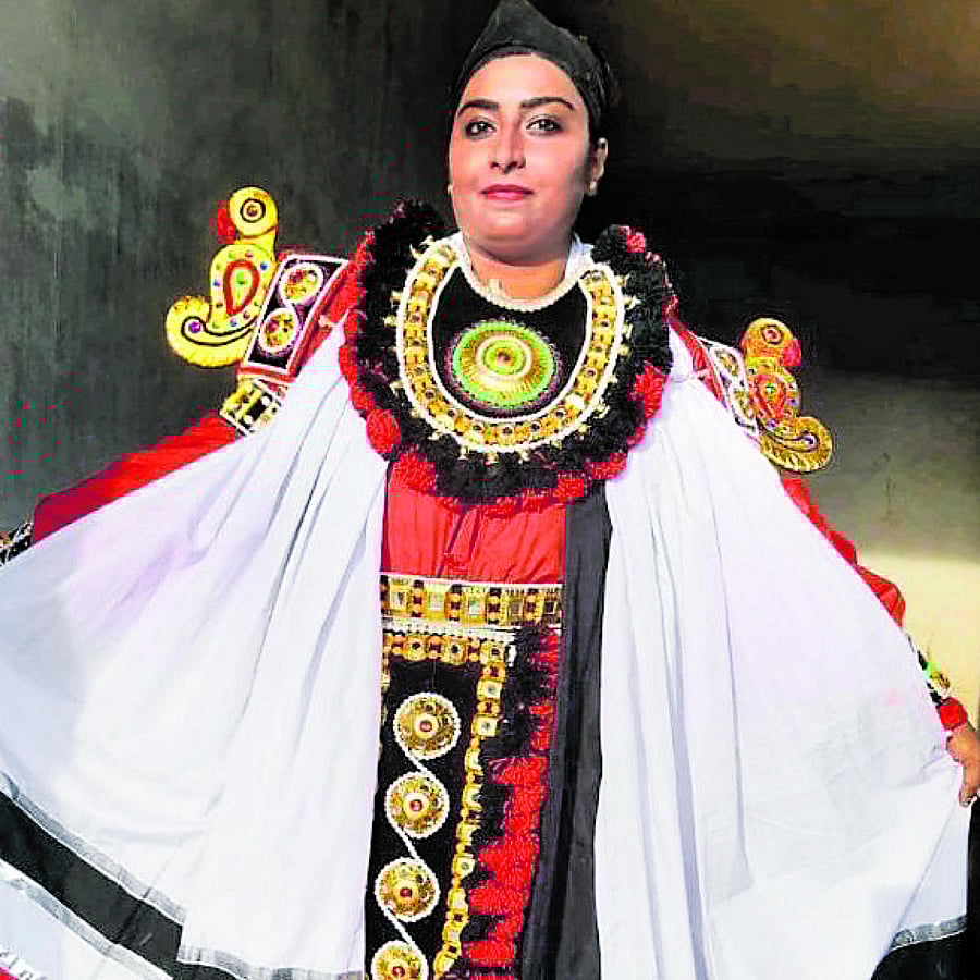 Arshiya getting ready for a Yakshagana performance.