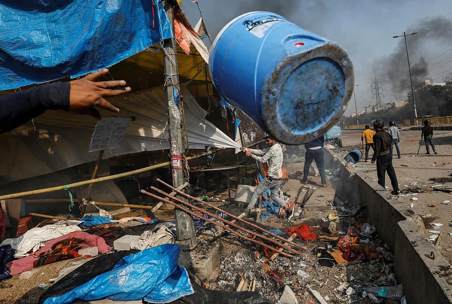 A view of the violence that took place in Delhi. (Reuters photo)