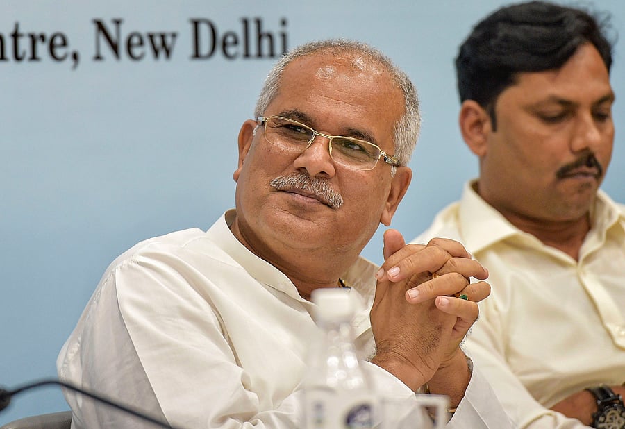 Chhattisgarh Chief Minister Bhupesh Baghel during his address to thinkers, policy analysts and diplomats at India International Centre (IIC), New Delhi. (PTI Photo)