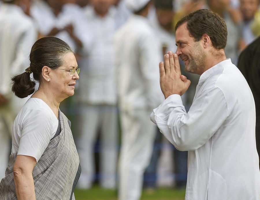 Rahul Gandhi and Sonia Gandhi. PTI file photo