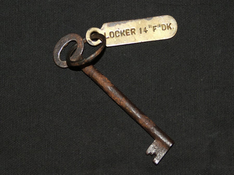 The locker key had belonged to third-class steward Sidney Sedunary, from Berkshire, who perished when the Titanic went down in April 1912, after hitting an iceberg. Image: Twitter