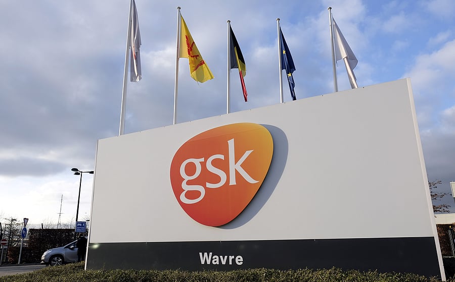 Logo of the GSK Vaccines pharmaceutical company. (AFP Photo)
