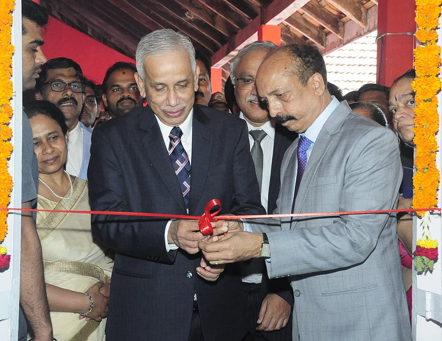 Supreme Court Judge Justice S Abdul Nazeer inaugurates the Pocso Court on the first floor of the district court building in Udupi on Saturday.