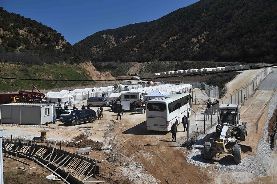 The closed camp of Kleidi near Promahonas, Northern Greece. (AFP Photo)