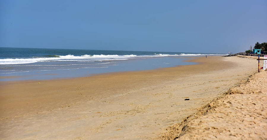 The deserted Panambur beach.