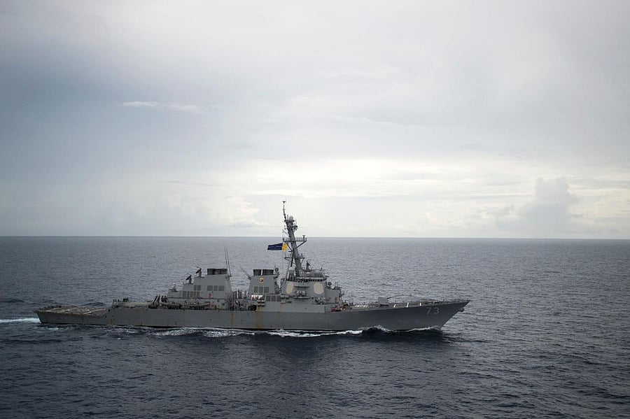 US warship sails near South China Sea area claimed by Beijing (AFP Photo)