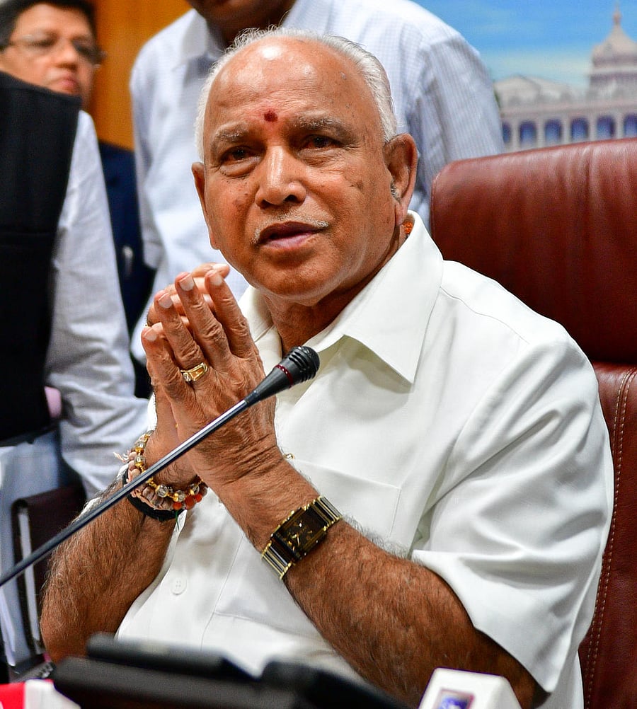 Karnataka Chief Minister B S Yediyurappa. Ctedit: DH Photo