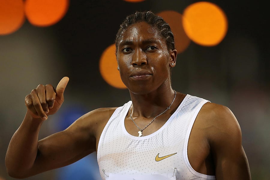 South Africa's Caster Semenya celebrates after winning the women's 1500m. (Reuters File Photo)