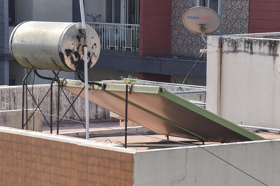 Water heaters are the most popular solar energy product in Bengaluru. DH PHOTO/S K DINESH