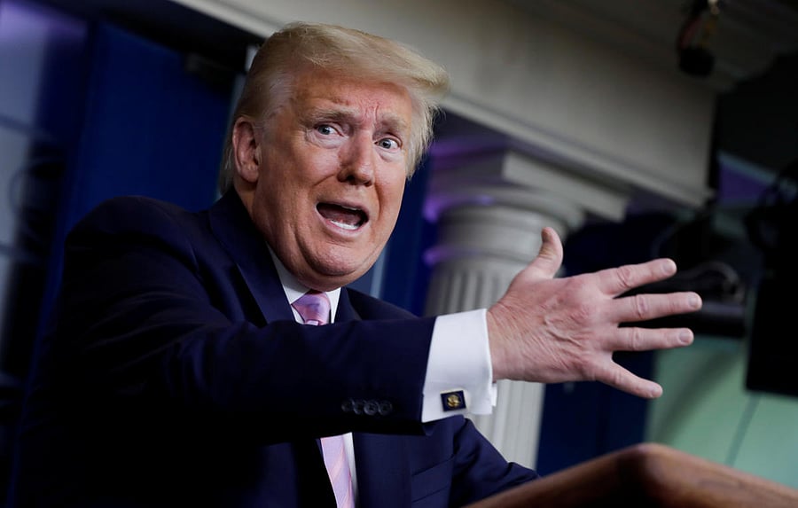 The Republican president accused news media of incorrectly saying it was the governors' decision. Reuters