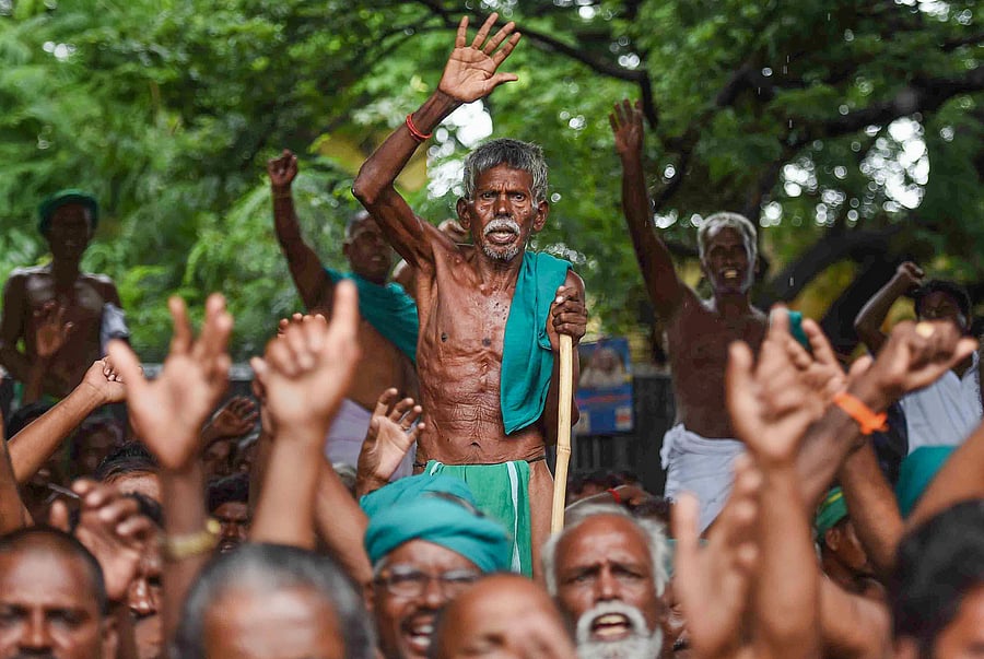 Tamil Nadu farmers. (PTI Photo)