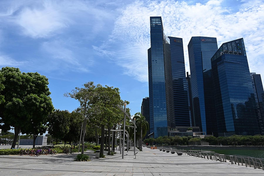Singapore's Marina Bay promenade. (Credit: AFP Photo)
