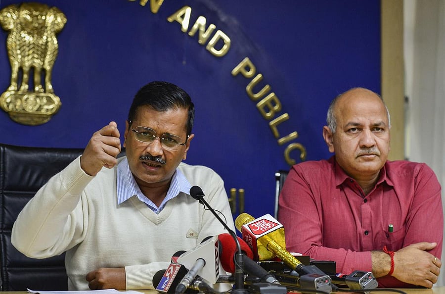 Delhi Chief Minister Arvind Kejriwal and Deputy CM Manish Sisodia (PTI Photo)