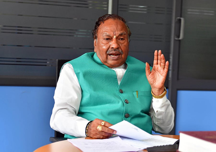 Rural Development and Panchayat Raj Minister K S Eshwarappa (DH File Photo)