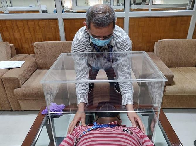 The intubation box developed by IIT Guwahati students' venture. (Photo credit: IIT Guwahati)