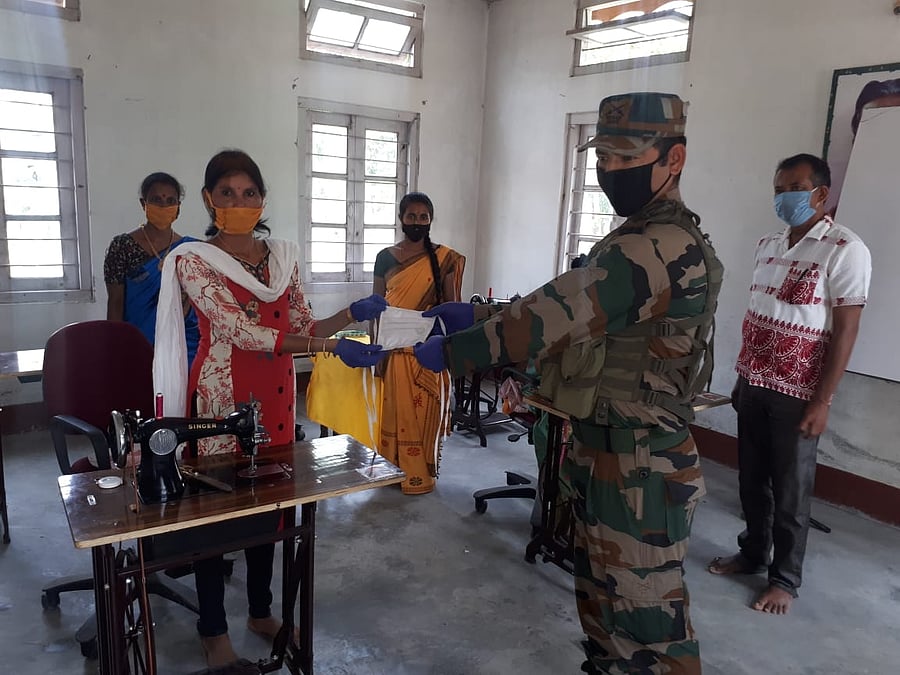 The Army unit provided Rs 20 for each mask and this helped our women members earn some money," Dulumoni Gogoi, a former Ulfa cadre told DH from Darrang on Thursday. (DH Photo)