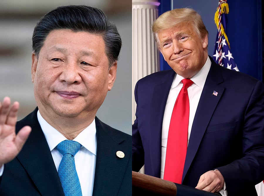 China's President Xi Jinping (AFP Photo) and US President Donald Trump (Reuters Photo)