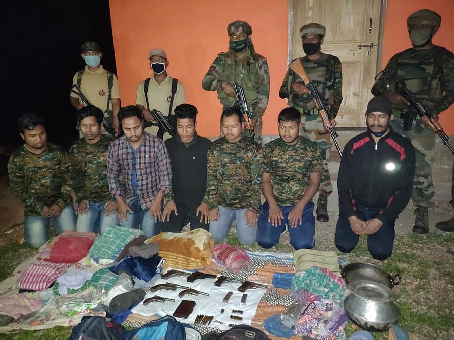 Cadres of Kamatapur Liberation Organisation, a militant group in Assam. (Photo credit: Indian Army)