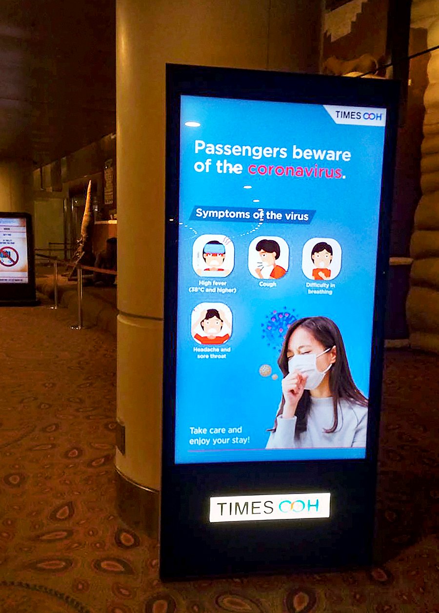 The airport has ensured that alert messages are placed strategically across the terminal. (Credit: PTI Photo)