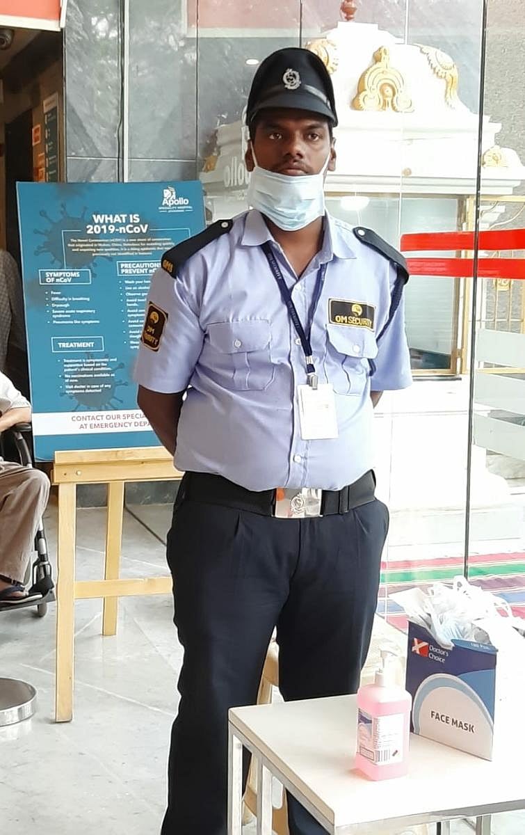 Guards have been asked to wear masks and use sanitisers at the hospital.