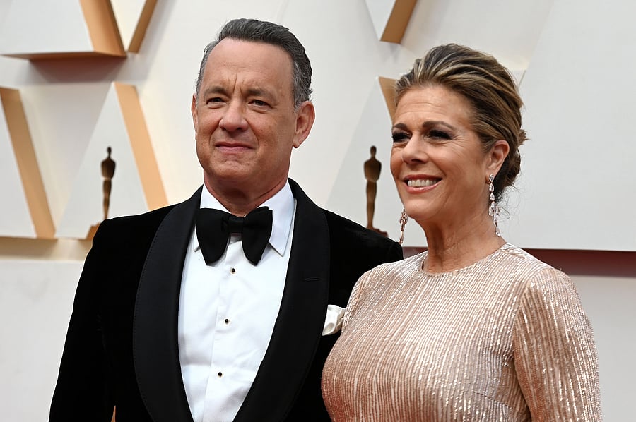 In this file photo US actor Tom Hanks and wife Rita Wilson arrive for the 92nd Oscars at the Dolby Theatre in Hollywood, California. (Credit: AFP)