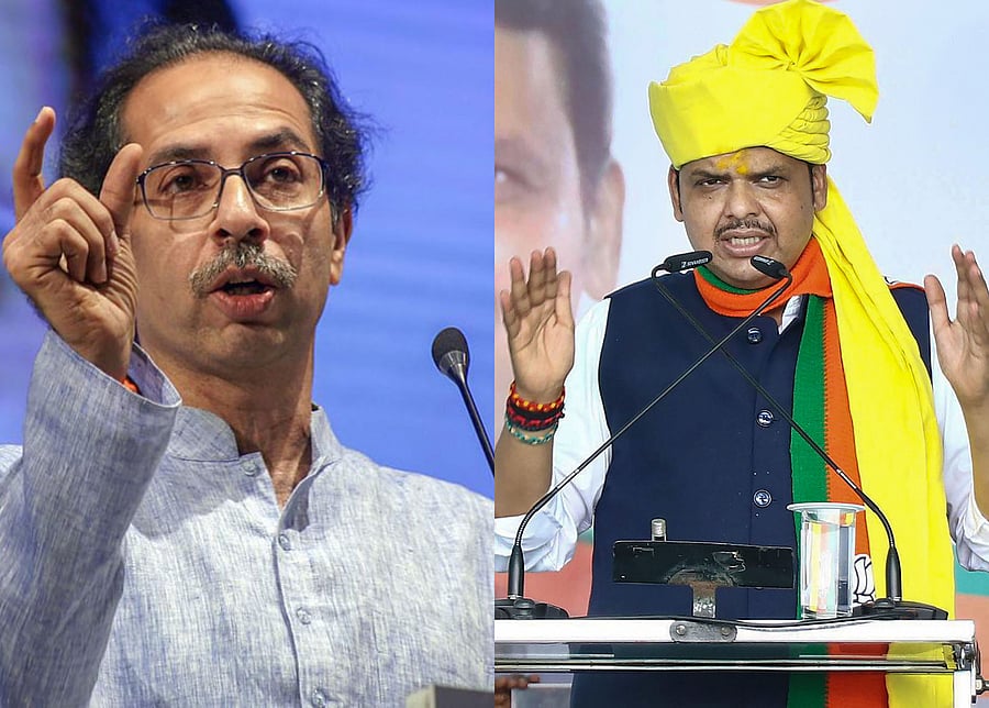 Shiv Sena's Uddhav Thackeray and BJP's Devendra Fadnavis. (File Photo)