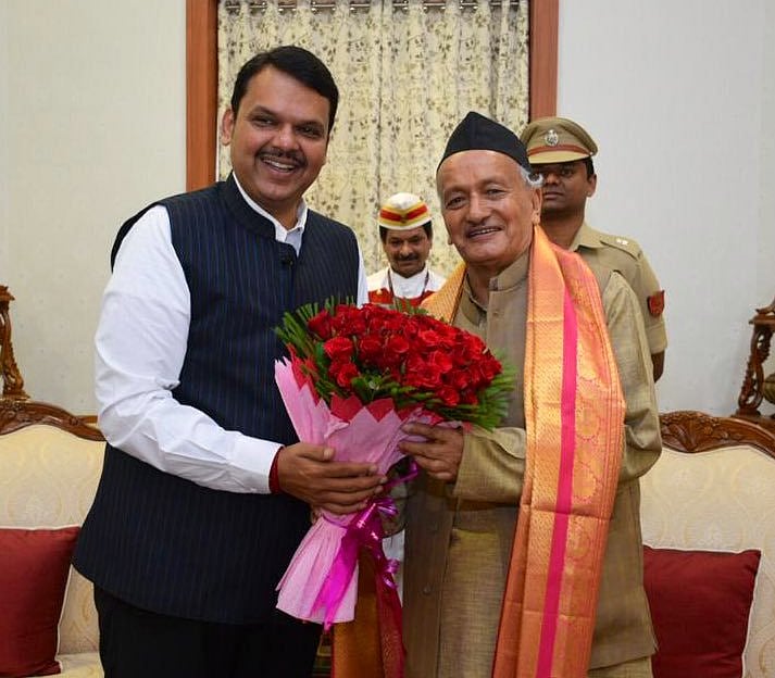 On Fadnavis' visit, the Raj Bhavan spokesperson said, "The Chief Minister exchanged Diwali greetings with the Governor." Photo/Twitter (@Dev_Fadnavis)
