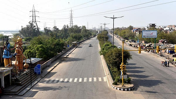 A deserted street of East Delhi during Janta curfew in the wake of coronavirus pandemic, in New Delhi, Sunday, March 22, 2020. (PTI Photo)