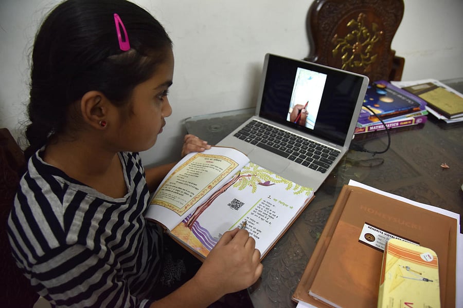 Online classes for primary sections preferred as it would be tough to maintain social distancing among young kids. DH FILE