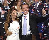 Arnold Schwarzenegger and his wife Maria Shriver. File Photo/AP