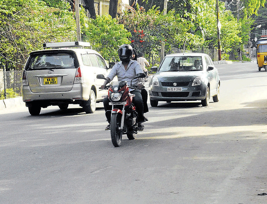Sad plight : Dividers are missing on Millers Tank Bund Road.