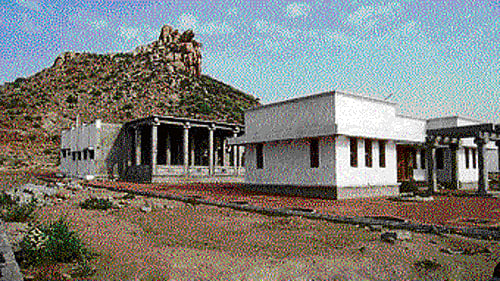 HILL OF BLACK STONE The Kappagal hill, also called the Peacock hill, in the backdrop.