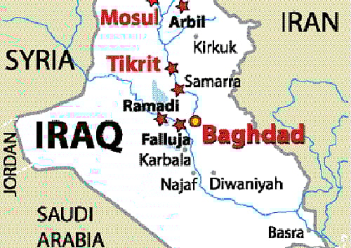The takeover of Mosul and Tikrit, the Baiji oil refinery, Iraq-Syria border towns, and the push for Baghdad by the Islamic State in Iraq and the Levant (ISIL) is another example of the unending sectarian strife that the West Asia has witnessed for political gains. / DH Illustration
