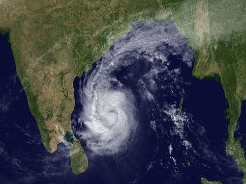 A very severe cyclonic storm is likely to hit Andhra Pradesh and Odisha coast by October 12 and unleash heavy rainfall and gusty winds with speed upto 155 kmph, the Met department said today. DH photo for representation only