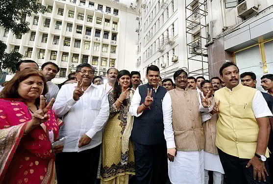 Maharashtra Chief Minister Devendra Fadnavis today allocated portfolios to his ten-member council of ministers. PTI Photo
