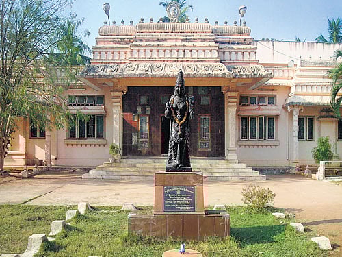The Telugutalli statue at the Sidhendrayogi Kalapeetham on the Telugu University campus in Kuchipudi in Andhra Pradesh.