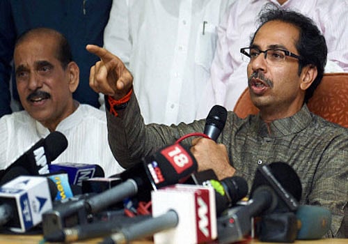 Sena chief Uddhav Thackeray told reporters: 'Just now as you have told me that Danve has said that the BJP would have its mayor, it is a clear signal that they do not want to come with us....they have spelt out their stand, we will take our stand.' PTI file photo