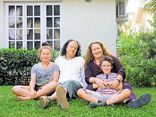 Embracing a Culture Jason and Signe Bokaer Wilkinson with Inia (left) and Toki. DH PHOTO BY B H SHIVAKUMAR