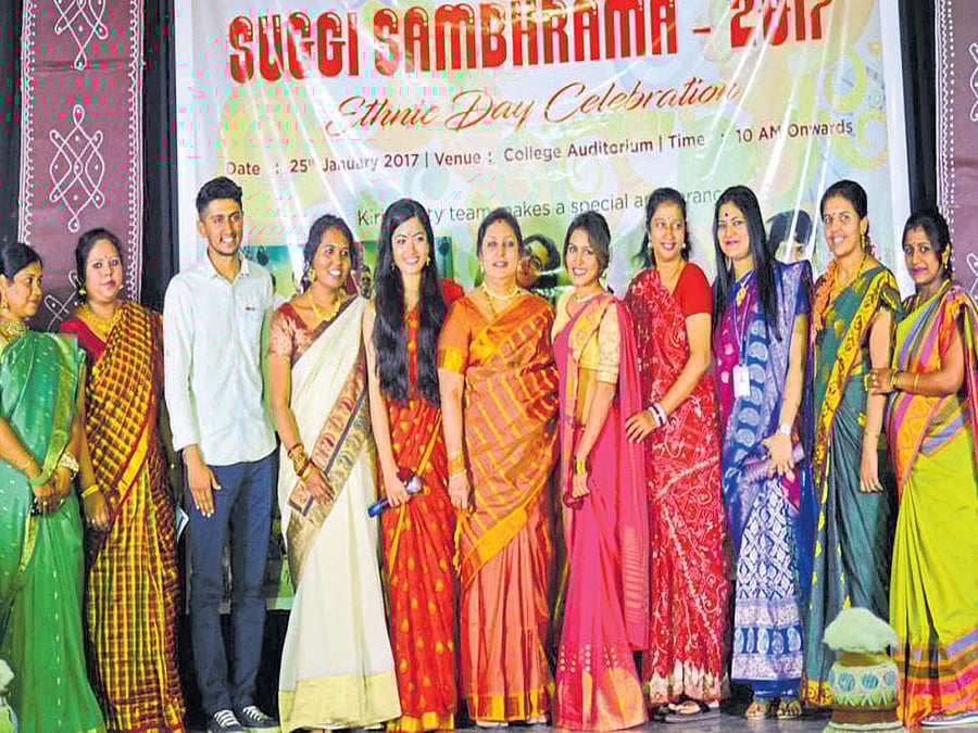 enthusiastic Participants at the ethnic day.