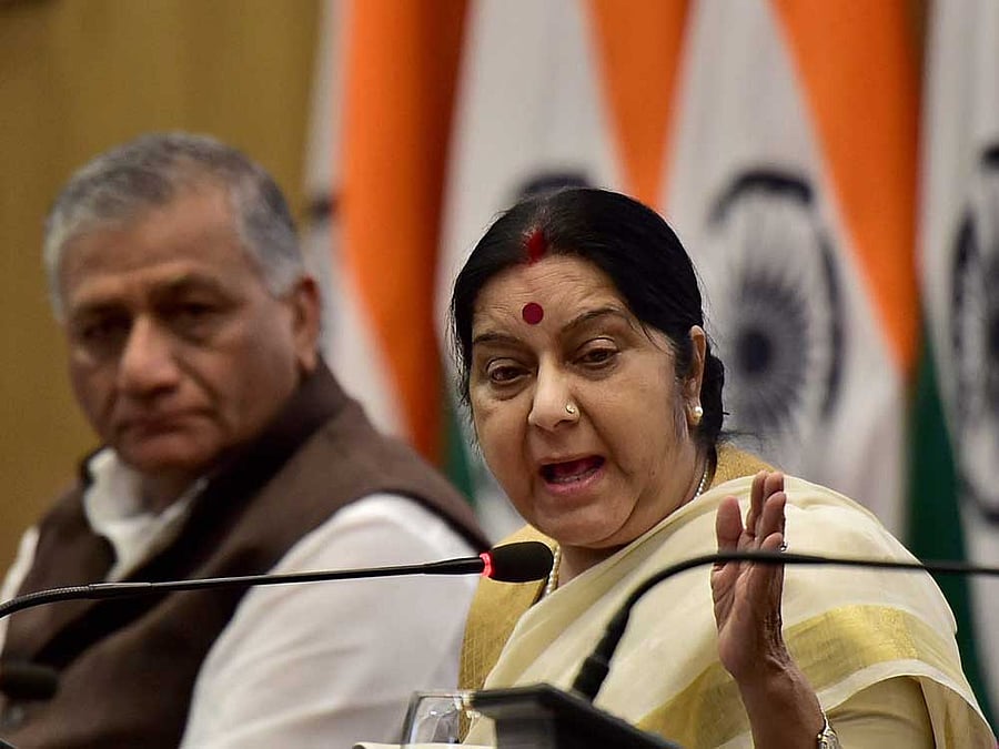 Pak can't take Kashmir row  to ICJ: Sushma