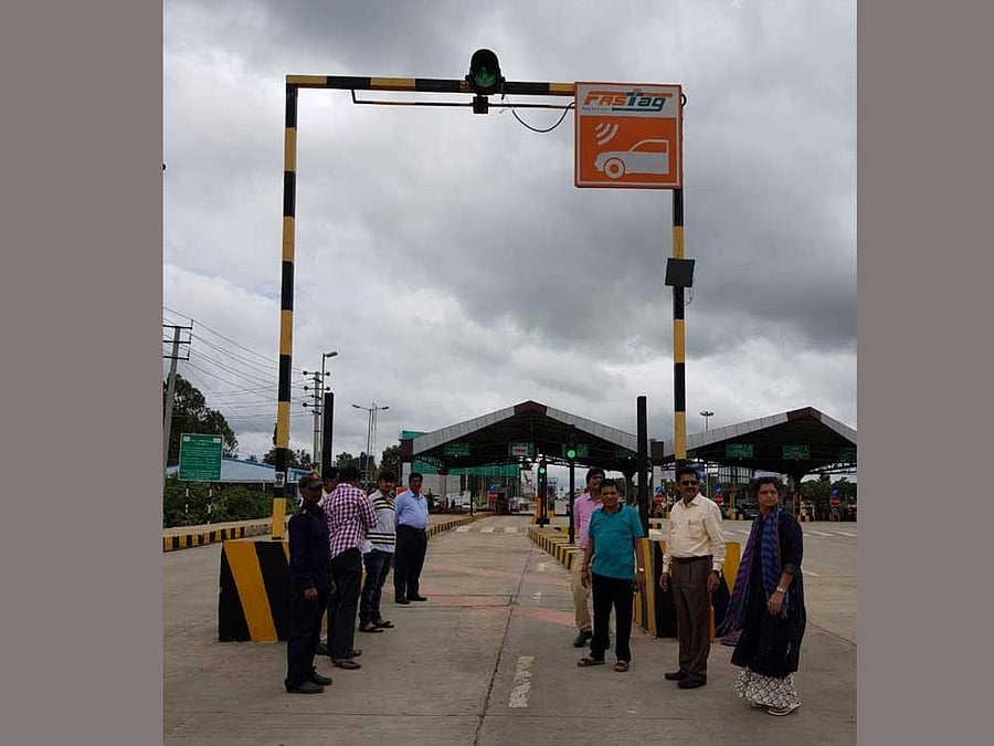 A dedicate lane at NH toll plaza in Peenya.