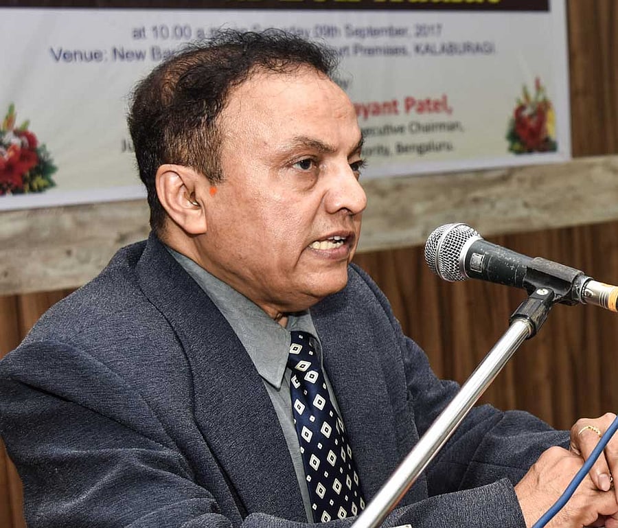 Justice Jayant Patel when he was addressing the gathering at the inauguration of National Lok Adalat, organised by District Legal Servises Authority and Gulbarga BAR Association at District Court in Kalaburgi. DH file Photo by Prashanth HG