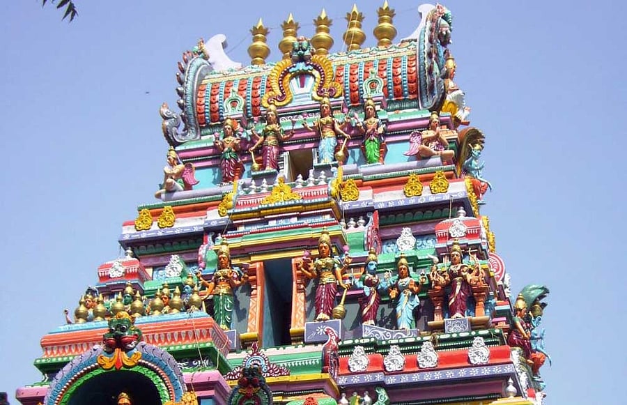 ancient: The 'gopura' of Goravanahalli Lakshmi Temple, Tumakuru.