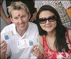 Preity Zinta with Brett Lee