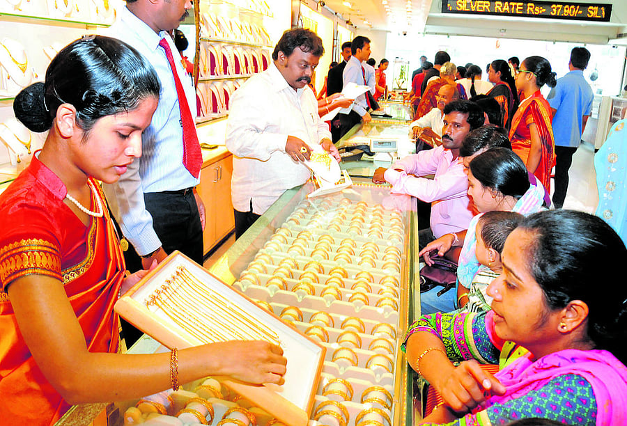 The gold demand in India stood at 193 tonnes during the third quarter of 2016, according to WGC's Global gold demand in Q3 2017. DH File Photo