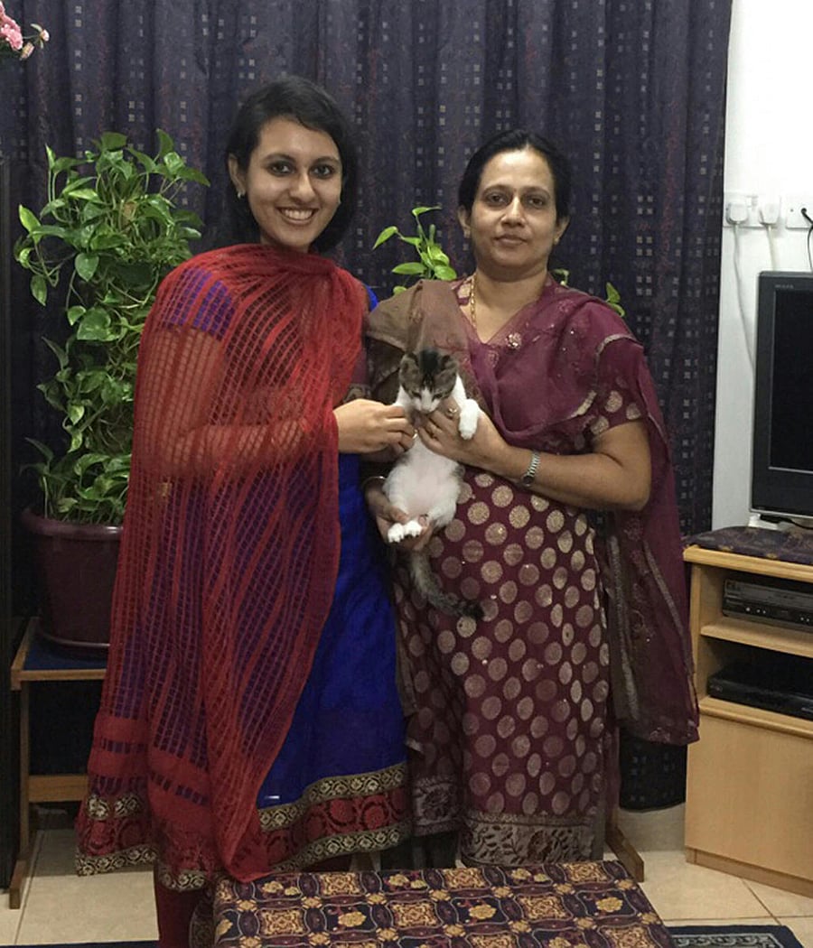 Tommy with author Vineetha (in blue) and her mother.