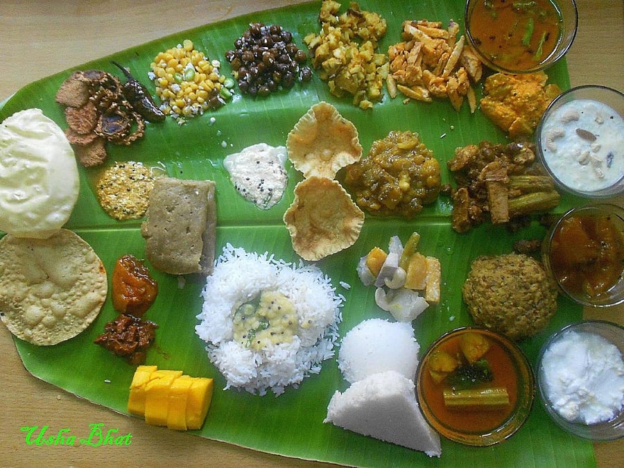 A traditional Gowd Saraswat Brahmin 'thali' for Ugadi. Photo courtesy: Usha Bhat/konkanikhann.blogspot.in